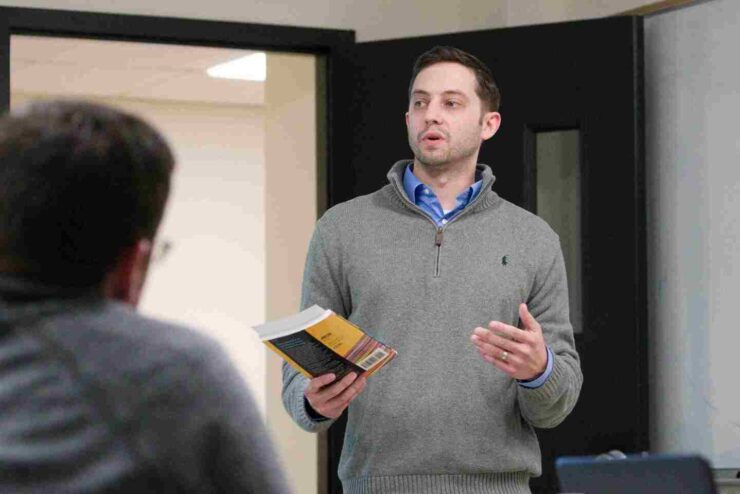 Instructor teaching in class